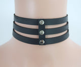 Jewellery SO-cage Rock Gothic Emo Punk Black leather Choker Necklace