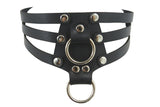 Jewellery Gothic Emo Punk Rock O-Ring and studs Black Leather Choker Necklace