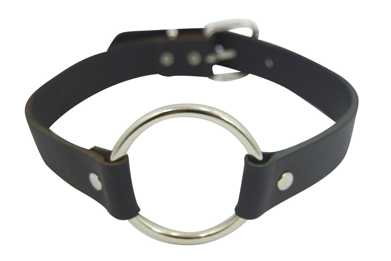 Jewellery Gothic Emo Punk Rock O-Ring and studs Black Leather Choker Necklace