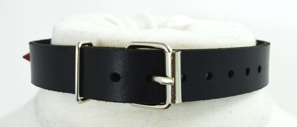 Jewellery Gothic Punk Rock Emo Pentagram Charm Rivet Red Spikes Leather Choker Collar Necklace