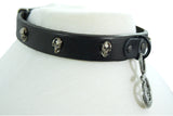 Jewellery Gothic Punk Rock Emo Snake and Pentagram Charm Skull Stud Leather Choker Collar Necklace