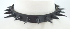 Jewellery Gothic Rivet Black Spikes Leather Choker Collar Necklace