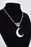 Jewellery Moon Love Crescent Moon with Lilac Crystal Eternal Love Necklace