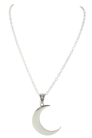 Jewellery Silver Moon Pendant Necklace