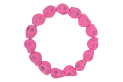 Jewellery Pink Skull beads Stretch Bracelet