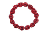 Jewellery Red Skull beads Stretch Bracelet