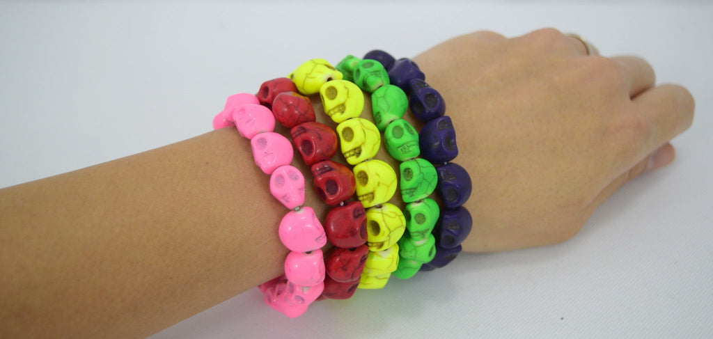 Jewellery Skull beads Stretch Bracelet