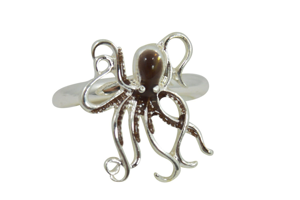 Jewellery Brown Steampunk Kraken Octopus Sea Life Fashion Ring