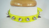 Jewellery Transparent tinted vinyl Silver-tone Alloy metal Spiked Collar Choker necklace