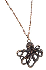 Jewellery Copper Victorian Steampunk Vintage Toilers of the Sea Octopus Kraken Necklace