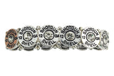 Jewellery Silver Western Cowgirl faux Bullet Shell with Crystals stretch Bracelet