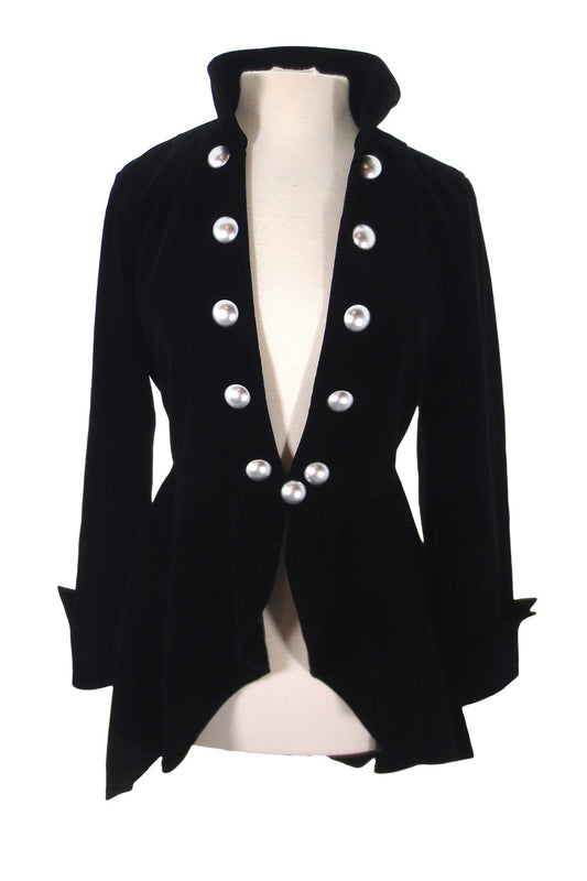 Tops Gothic Victorian Steampunk Renaissance Military Style Asymmetry Velvet Jacket