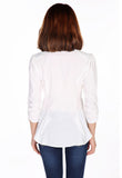 Tops Gothic Victorian Steampunk White Ruffle Tie Neck Ruched Sleeve Blouse