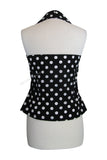 Tops Pinup 50's Style Black and White Polka Dot Halter Top