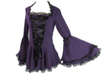 Tops Plus size Victorian Gothic Steampunk Bell Sleeves Ribbon Lace Top
