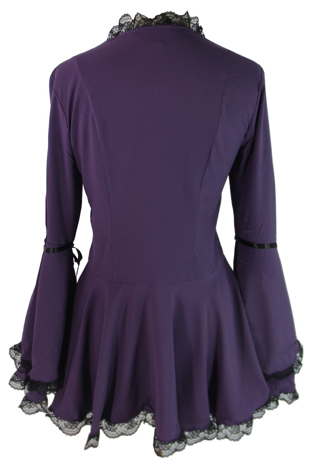 Tops Plus size Victorian Gothic Steampunk Bell Sleeves Ribbon Lace Top