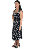 Dresses 60's Vintage Inspired black white Polka Dot print Swing Dress