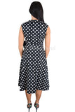 Dresses 60's Vintage Inspired black white Polka Dot print Swing Dress