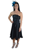 Dresses Gothic Rockabilly Black Satin Corset Lace-up Dress