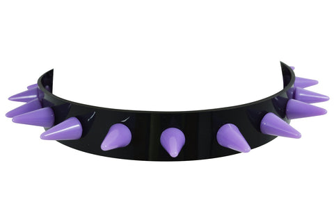 Jewellery Purple Cyber Punk Cyber Rave Cyber Goth Fluorescent Neon Spike Collar Choker Necklace