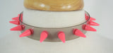 Jewellery Pink Punk Rave Transparent Clear Neon PVC Spiked Collar Choker Necklace