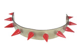Jewellery Red Punk Rave Transparent Clear Neon PVC Spiked Collar Choker Necklace