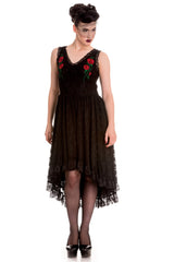 Dresses Spin Dr. Gothic Midnight Dance Black Floral Lace High-low Party Dress