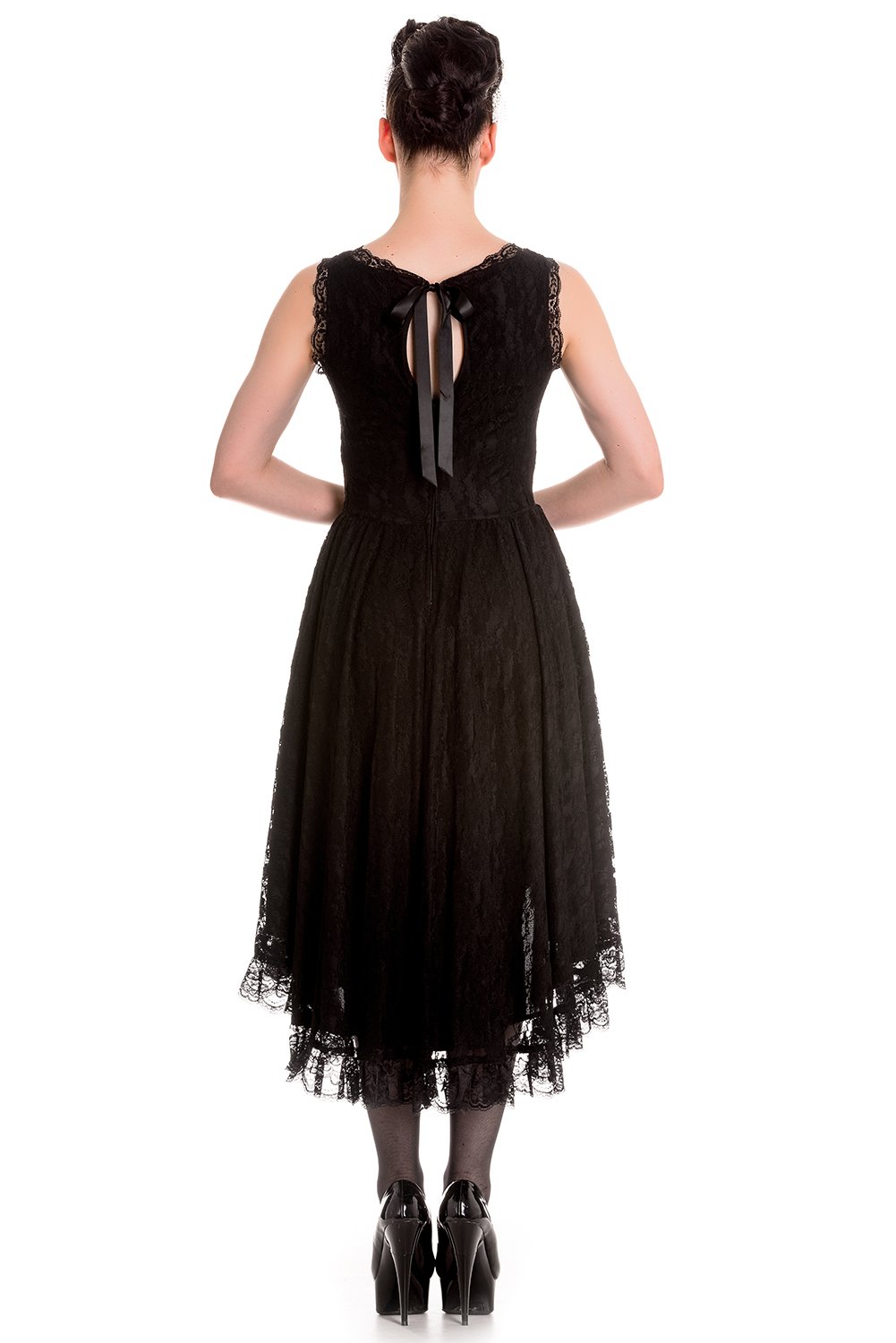 Dresses Spin Dr. Gothic Midnight Dance Black Floral Lace High-low Party Dress