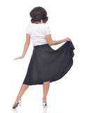 Bottoms 1XL / Navy Steady Clothing High Waist Pin-up Office Lady Navy Swing Circle Skirt