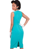 Dresses 60's Vintage Office Lady glamorous Turquoise Blue Pencil Dress
