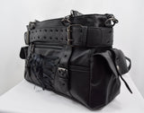 Accessories Vixxsin Black PVC Gothic Corset with Black Belt Large Purse - Hostile Bag
