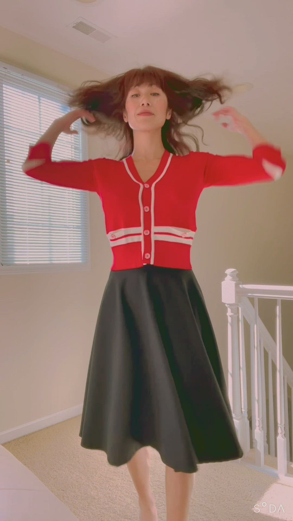 Steady Clothing High Waist Pin-up Office Lady Black Swing Circle Skirt